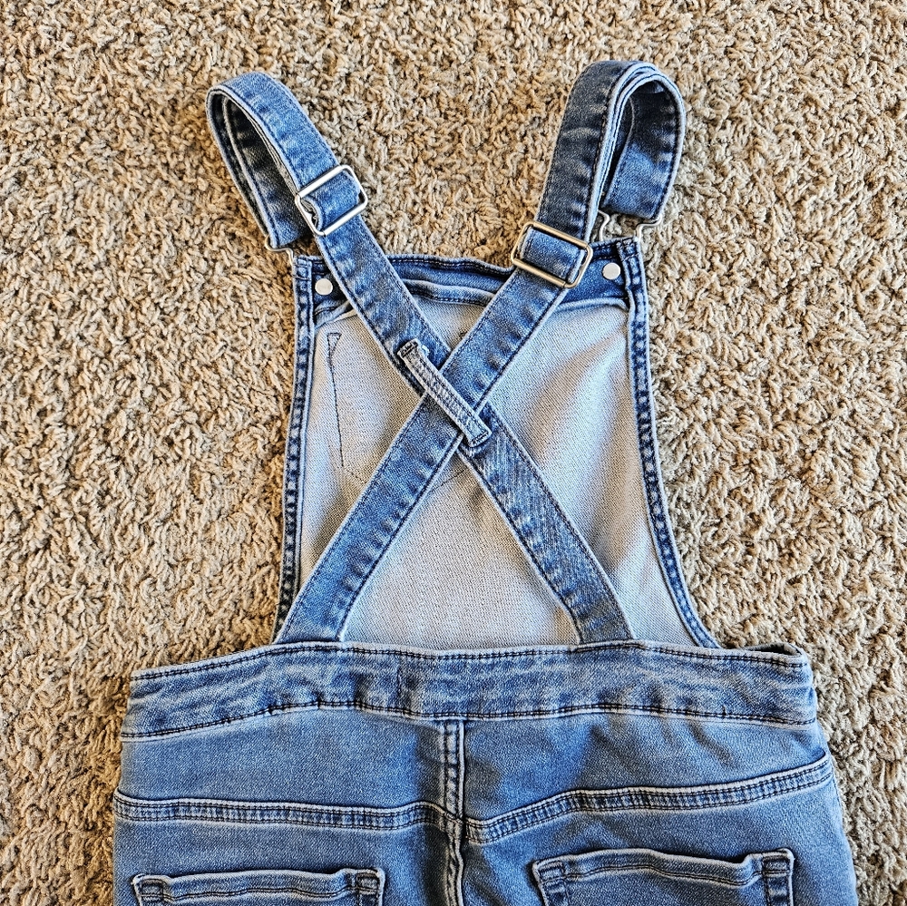 Cat & Jack Blue Denim Overalls with Criss-Cross Straps